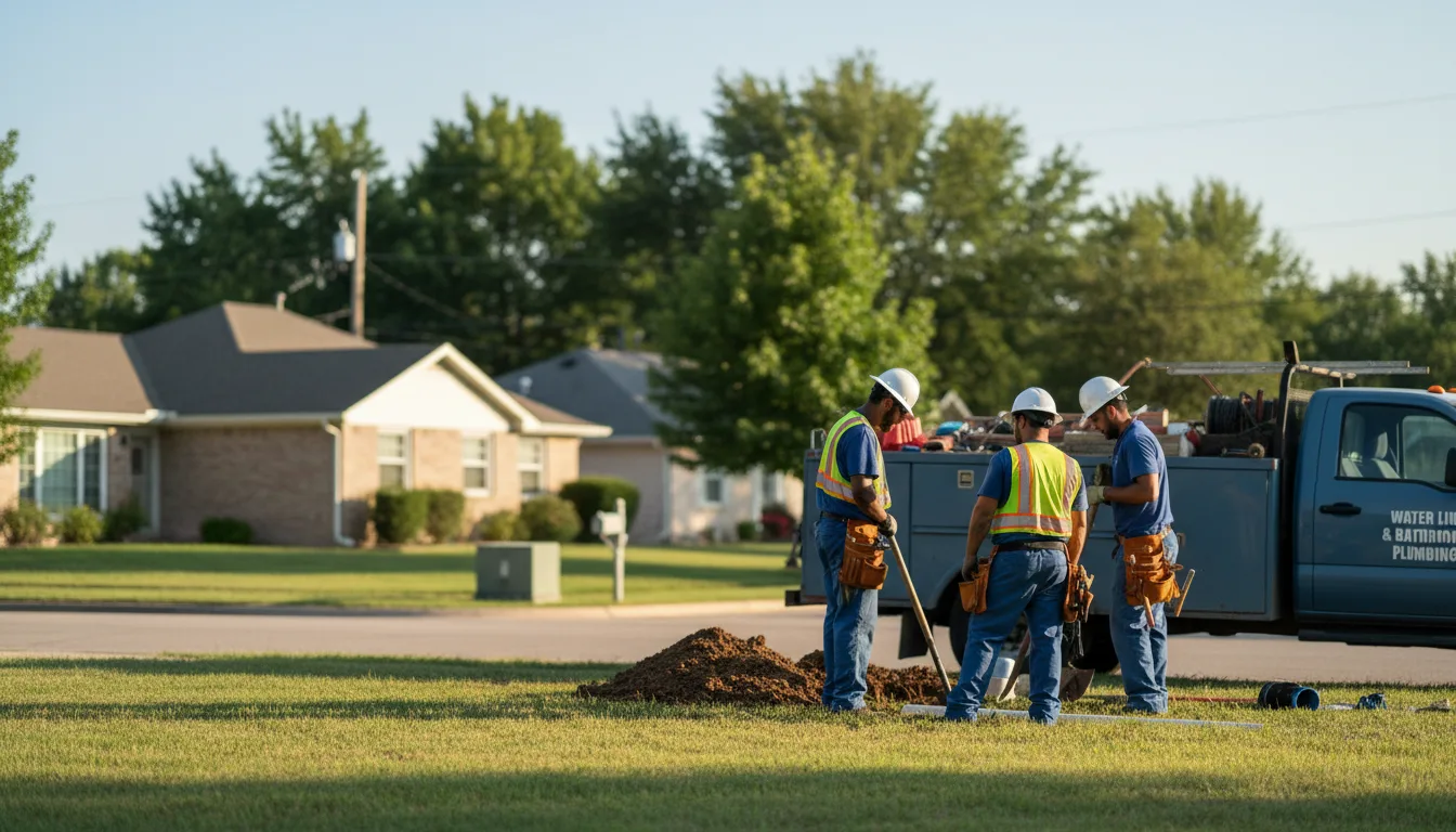 Residential water line and bathroom plumbing service in East Andover, ME